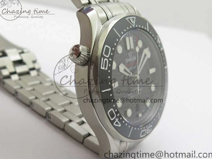 0502 EasyCare Seamaster Diver 300M ORF 1:1 Best Edition Black Ceramic Black Dial on SS Bracelet A 7870